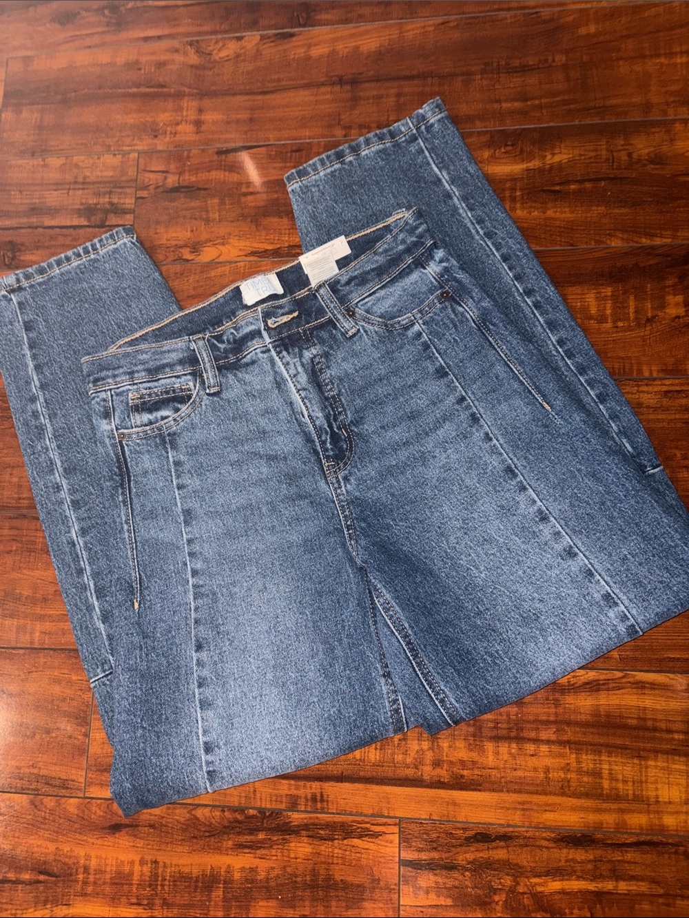 Time and Tru Women's High Rise Barrel Jeans, 28" Inseam, Sizes 0